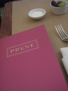 A solo lunch at Prune