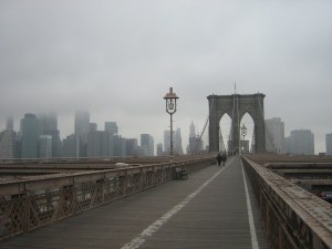 Manhattan through rain and fog 